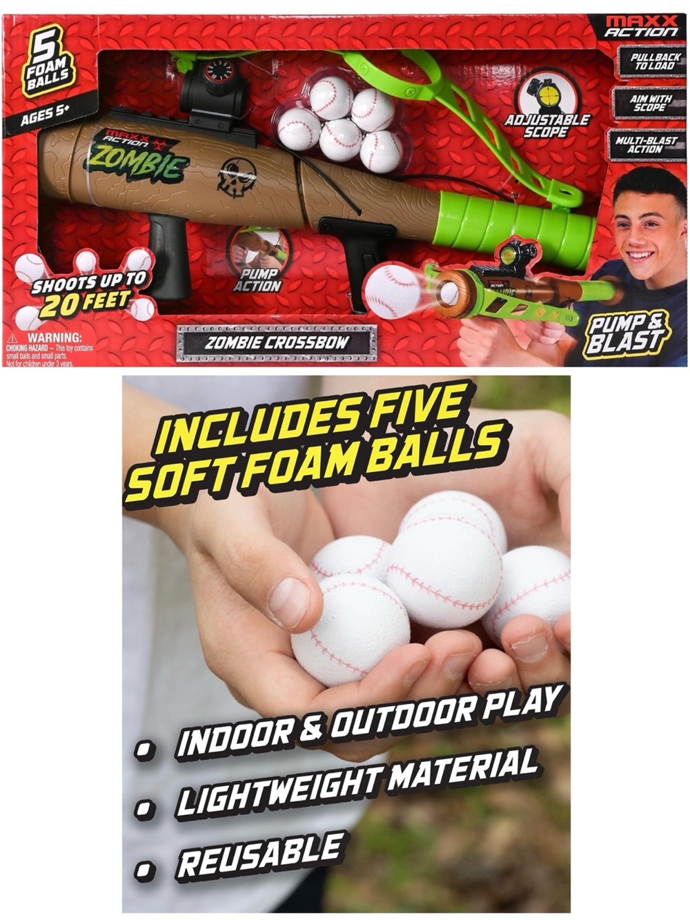 Maxx Action | Zombie Crossbow Blaster & Foam Balls